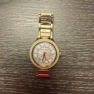Michael Kors Women's Gold-Tone Crystal Accent Bracelet Watch - Gold